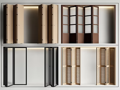 Folding Doors In Various Styles And Materials 3d model