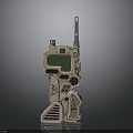 Military Tactical Communication Device With Antenna Green Display And Control Buttons