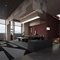Chinese Style Interior Design With Wooden Grilles Circular Window Bookshelves And Tables Chairs