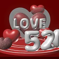 Romantic Heart Shaped Inflatable Decorations With LOVE Letters 520 Numbers On Red Background