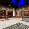 Modern Specialty Store Interior Design With Wooden Shelves And Display Counters