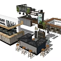 Modern Bar Interior Design With Wine Racks Bar Stools And Green Plants
