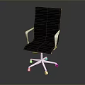 Modern Black Single Office Chair With Metal Armrests And Five Star Casters