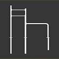 White Metal Fitness Equipment Set With Pull Up Bars And Gymnastic Rings