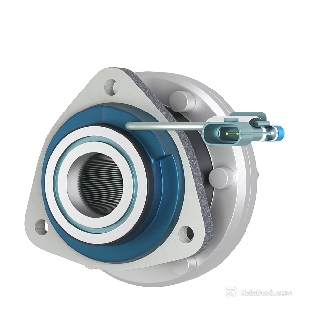 Premium Tire Wheel Hub Bearing Unit With Blue Ring And Silver Sensor Structure 3d model 