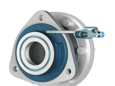 Premium Tire Wheel Hub Bearing Unit With Blue Ring And Silver Sensor Structure 3d model