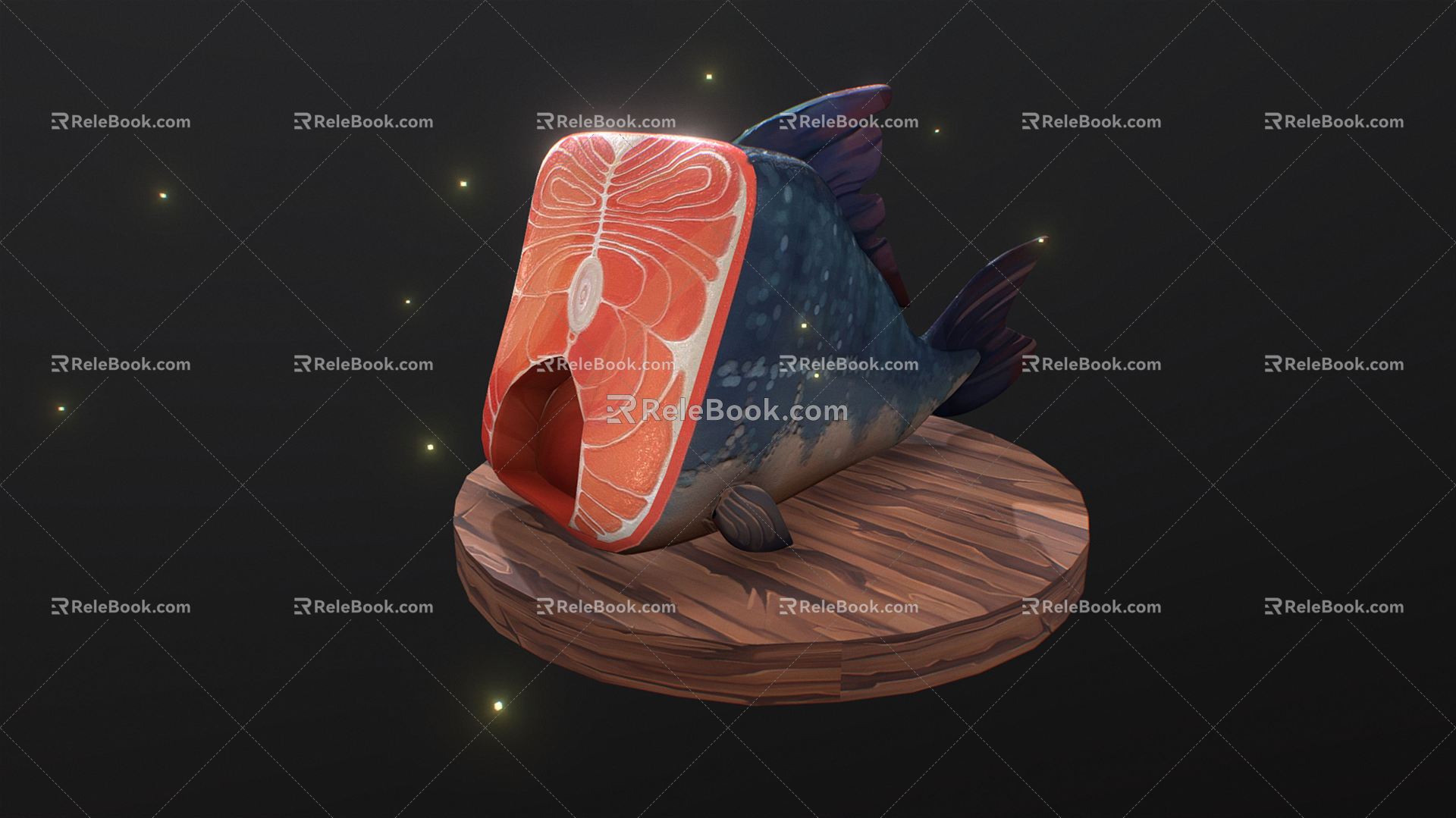 Modern Fish Cartoon Salmon 3d model