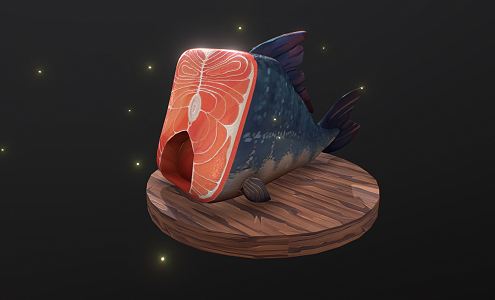 Modern Fish Cartoon Salmon 3d model