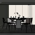 Modern Restaurant Interior With Round Dining Table Chairs Gray Carpet Bookshelf And Staircase