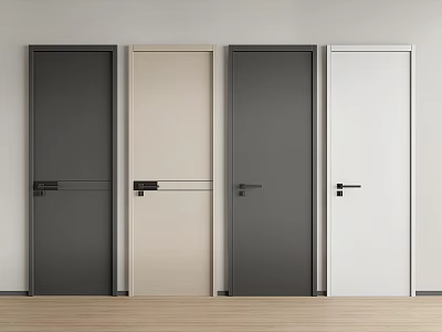 Modern Minimalist Flush Doors with Sleek Design and Multiple Colors for Home Use 3d model