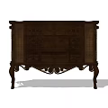 Classic Wooden Entryway Cabinet Sideboard With Carved Details Curved Legs And Storage Drawers