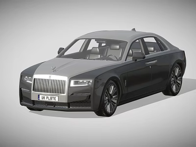 Elegant Black Luxury Sedan With Chrome Grille LED Headlights And Alloy Wheels 3d model