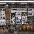 Nostalgic Chinese Style Window Display with Vintage Items and Photo Wall