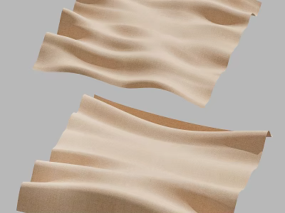 Soft Beige Fabric Pieces With Wrinkled Texture For Daily Life 3d model