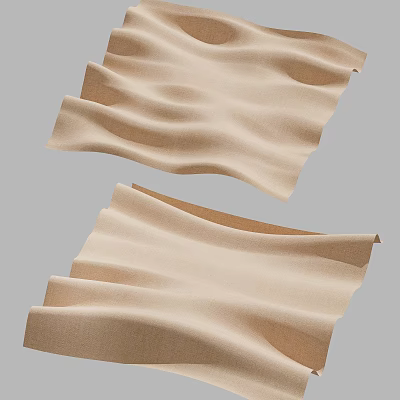 Soft Beige Fabric Pieces With Wrinkled Texture For Daily Life 3d model