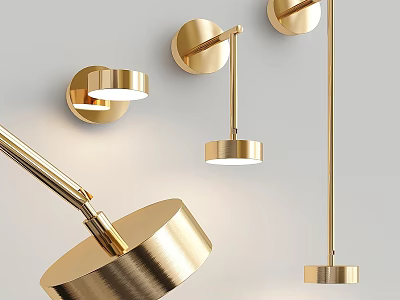 Elegant Gold Wall Lamps With Modern Design For Interior Decor 3d model