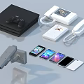 Various Mobile Digital Devices Including Smartphones Gaming Console Phones And Security Camera 3d model
