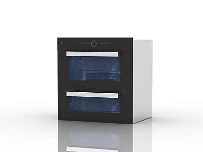 Modern Double Layer Kitchen Oven With Glass Door And Control Panel 3d model