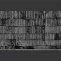Three Story Building Model With Weathered Beige Exterior Dark Stains And Balconies Hanging Colored Clothes