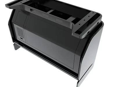 Modern Black Device Enclosure With Structural Design Ventilation And Mounting Features 3d model