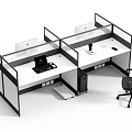 Screen Desk Screen Staff Position Screen Card Position Screen Four Person Position 3d model