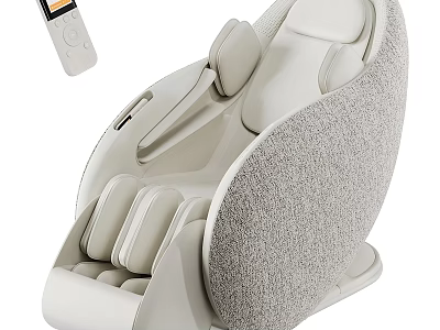 Ergonomic Cream Gray Massage Chair With Remote Control And Full Body Massage 3d model