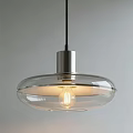 Modern Pendant Light With Clear Glass Shade Metal Top And Edison Bulb Design
