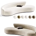 Modern Curved Multi Person Sofa with Fabric Upholstery and Color Options