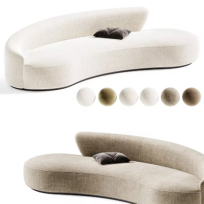 Modern Curved Multi Person Sofa with Fabric Upholstery and Color Options 3d model