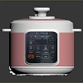 Modern Electric Pressure Cooker in Pink and White with Digital Control Panel