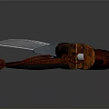 Handmade Damascus Steel Knife with Leather Wrapped Handle and Brown Leather Sheath