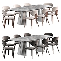 Olos Dining Table and Chair 3d model