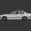 Classic White BMW Sedan With Sleek Body Lines And Black Wheels