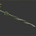 Mythical Warrior Silver Sword With Twisted Blade And Creature Decorative Hilt On Dark Background