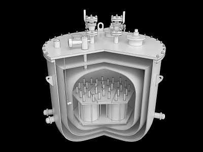 Modern Bar Counter Design With Internal Structural Elements And Metallic Components 3d model