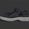 Blue Denim Sandals With Double Straps And White Speckled Thick Sole