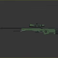 Green Tactical Sniper Rifle With High Precision Scope And Modern Design
