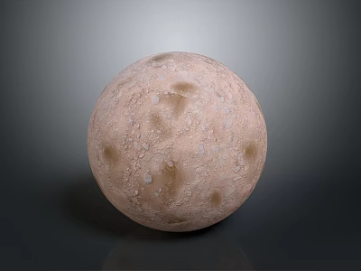 Hand Carved Spherical Stone Sculpture Featuring Textured Beige Surface And Smooth Edges 3d model