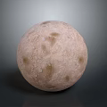 Hand Carved Spherical Stone Sculpture Featuring Textured Beige Surface And Smooth Edges