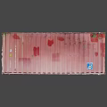Industrial Equipment Red Rustic Container Featuring FAL Logo Serial Number And Weeds at Base