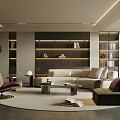 Modern Minimalist Sofa And Glass Coffee Table Set For Luxurious Elegant Warm Living Room Decor