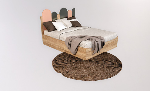 Japanese-style children's bed 3d model