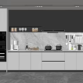 Modern Kitchen Interior Design With Gray Cabinets Marble Countertops And Appliances