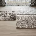 Soft Plush Square Rugs in Different Tones on Wooden Floor Living Room