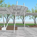 Modern gallery shelf gallery pavilion 3d model