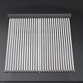 White Hinged Door With Vertical Slats And Gray Frame For Home Interior