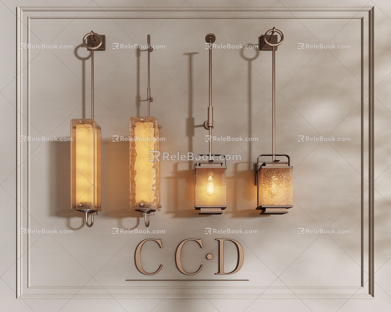 CCD wall lamp chandelier combination crystal wall lamp glass wall lamp light luxury wall lamp 3d model