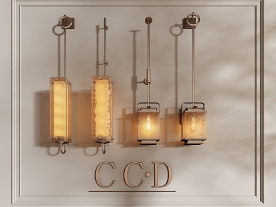 CCD wall lamp chandelier combination crystal wall lamp glass wall lamp light luxury wall lamp 3d model