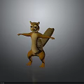 Cute Anthropomorphic Squirrel Character Standing With Outstretched Arms 3D Art Design 3d model