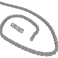 Metal Chain With Interlocking Links And Connector Plate On White Background